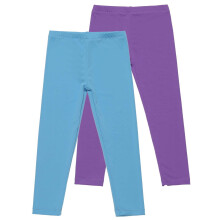 Jenteleggings for alderen 3–12 år, 2-pakning, elastisk og