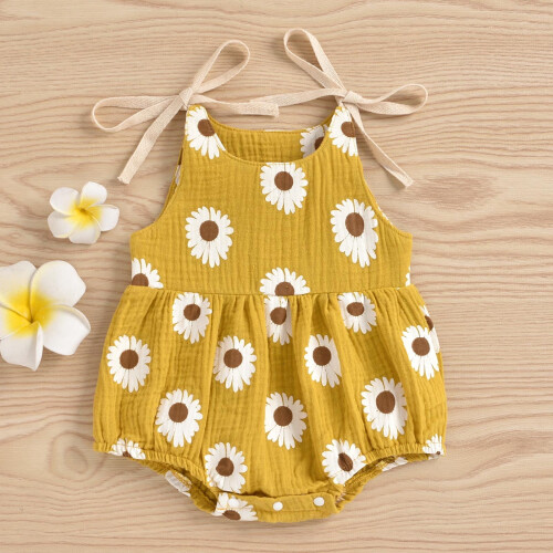 Baby Rompers Daisy Strap Sleeveless Jumpsuit1Pack 1