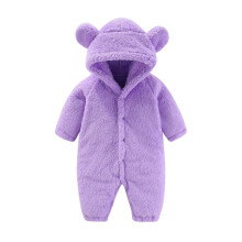 Macacão de lã com capuz e orelhas de urso para bebês de 3 meses