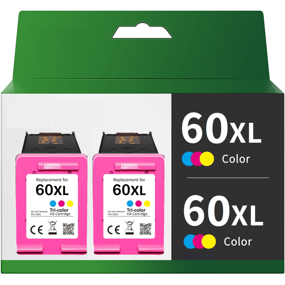 Hp 60XL Color High-Yield Ink Cartridge Replacement 2-Pack 9170372552092
