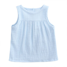 Maiou de bumbac pentru fete, culoare albastru bombon, 3M-4T