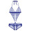 Body feminino transparente com sutiã e calcinha, azul 1