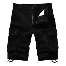 Cargo shorts voor heren van PU-leer, relaxte pasvorm.