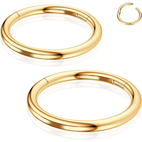 Κρίκοι μύτης από τιτάνιο 2 τεμάχια 16G-20G6mm-10mm