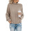 Damestriktrøje med tyk tråd og ensfarvet pullover 4
