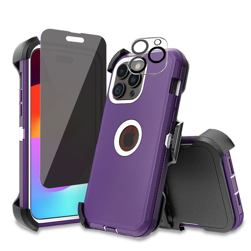 Iphone 15 Plus Case With Privacy Screen And Lens Protector, 9558830377409