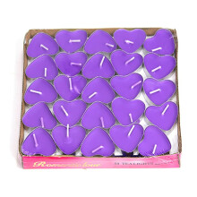 Bougies chauffe-plat non parfumées à la cire de palme, 50 pièces, violettes