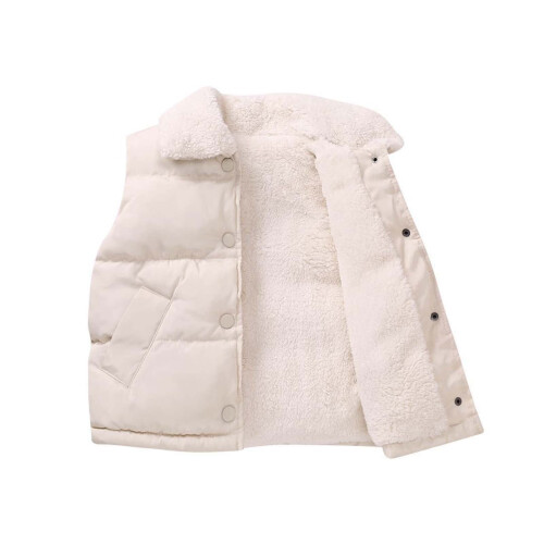 Gilet imbottito per bambini foderato in pile, beige, taglie 4-12