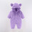 Macacão de lã com capuz e orelhas de urso para bebês de 3 meses 4