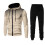 Ανδρικό μονόχρωμο σετ φόρμας 2 τεμαχίων σε χακί χρώμα 1