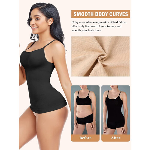 Sømløs camisole med mavekontrol til kvinder, 3-pak 2