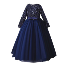 Girls' long sleeve sequin princess dress