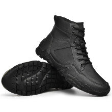 Men's Casual High-Top Leather Boots Warm Short Style