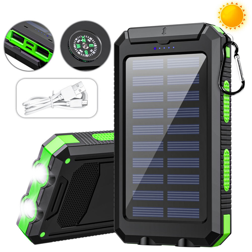 Xhy Solar Power Bank 20000Mah Green With 4 Cables 9558830377744