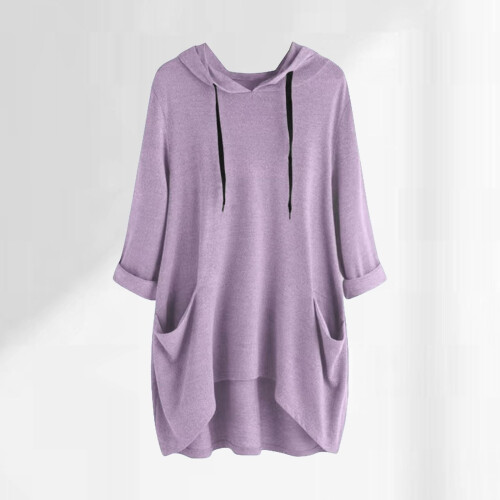 Γυναικείο oversized φούτερ με κουκούλα και τσέπη 1