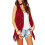 Women's tassel vest slim fit open front red 4