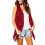Women's tassel vest slim fit open front red 5