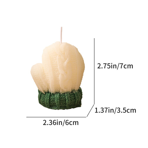 Christmas scented wool mini gloves candle 1 piece 1