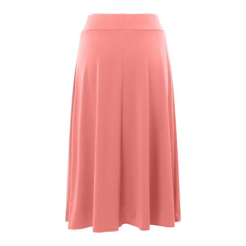 Dame ensfarget midi-skjørt i roségull, S 1
