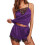 Damen-Pyjama-Set, lila, kurzärmelig, Größe XL 2