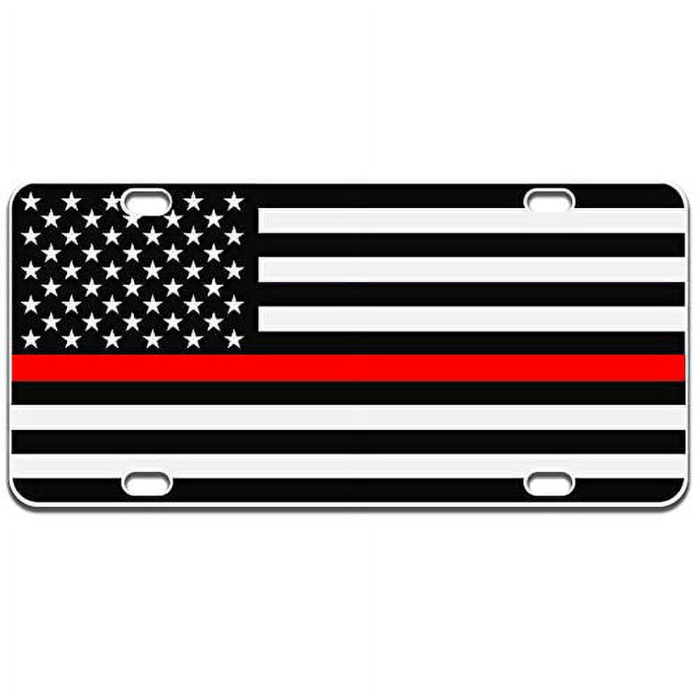 Thin Line License Plate Firefighter Tactical 12X6 In Red 9101399626435