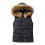 Women's down vest lightweight zip-up puffer black 1