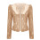 Blazer da donna con paillettes, maniche lunghe, taglio corto 2