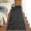 Modern abstract kitchen runner rug black 2x6 ft 1
