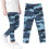 Piger camouflage leggings højtaljede, elastiske, bløde blå5 2