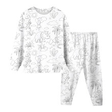 Ensemble pyjama 2 pièces doux et confortable, peint à la main pour enfants