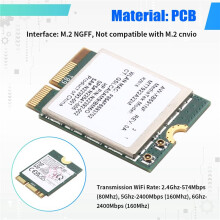 Tarjeta Inalámbrica WiFi 6E MT7922 M.2 de 5374 Mbps, 5.3, Tribanda, 2,4 G/5 G/6 Ghz, Adaptador de Red Inalámbrico para Windows 10/11.