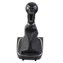 For 5 6 6 VI MK5 MK6 New Gear Shift Knob MT Lever Change Stick with Gaiter Boot Cover Black 6 Speed