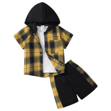 Set de vară pentru băieți, top cu mânecă scurtă și pantaloni scurți, cu dungi