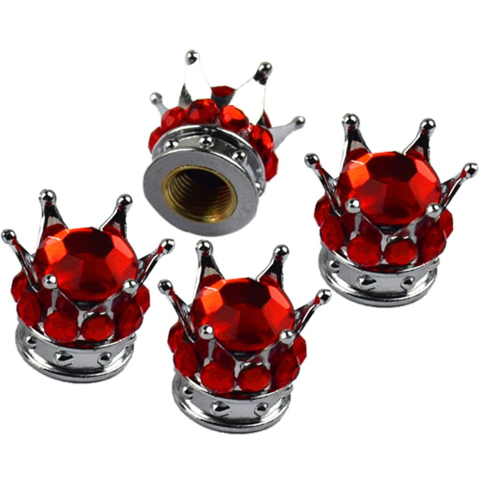 Crown Bling Tire Air Stem Caps Princess Rhinestone 4 Piece 9122141360087
