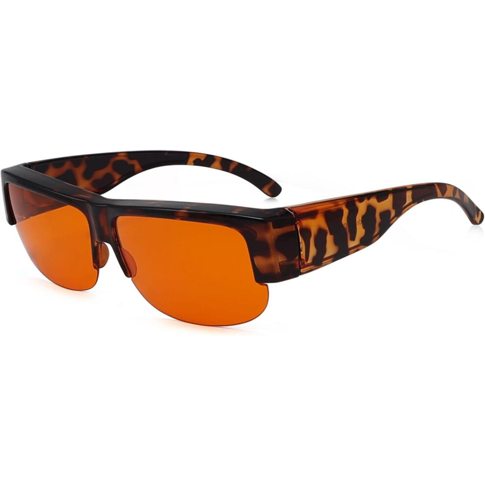 Blue Light Blocking Eyeglasses Fitover Amber Lenses Black