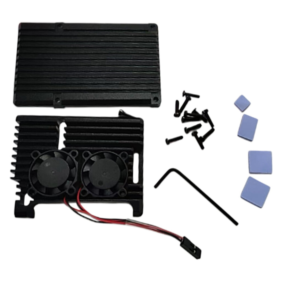Aluminium Alloy Raspberry Pi 4B Case With Heatsink And Dual 9122141357391