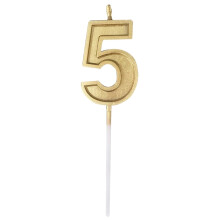 Numeral Birthday Candles 0-9, Champagne Gold Reusable Metal Number Toppers for Cakes, Parties, Weddings — Compatible with Standard Cake Stands