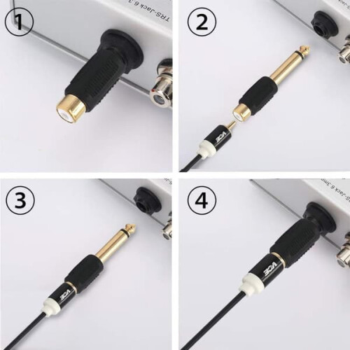 6,35-mm-RCA-Stecker mit 6,35-mm-Stecker 2