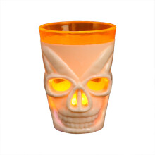 Kieliszek do wina z czaszką LED na Halloween, plastikowy, 1 szt.