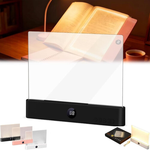 Lampe de lecture LED rechargeable à intensité variable, panneau plat, 3 couleurs