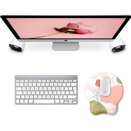 Εργονομικό mouse pad από τζελ με στήριγμα καρπού σε ροζ χρώμα 1