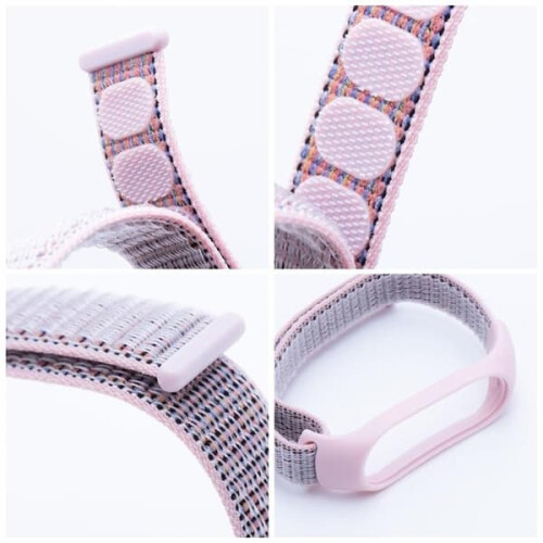 Xiaomi Mi Band5/6/7 nylonarmband rosa 2