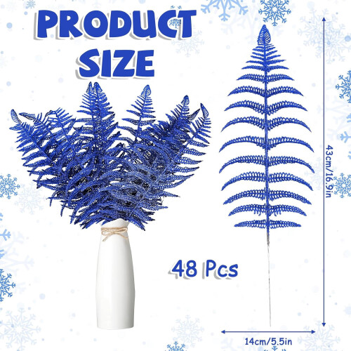 Weihnachtsgirlande mit Glitzerblättern, 12 oder 48 Stück 1