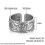 Silver Lotus Ring with Heart Sutra Adjustable 3