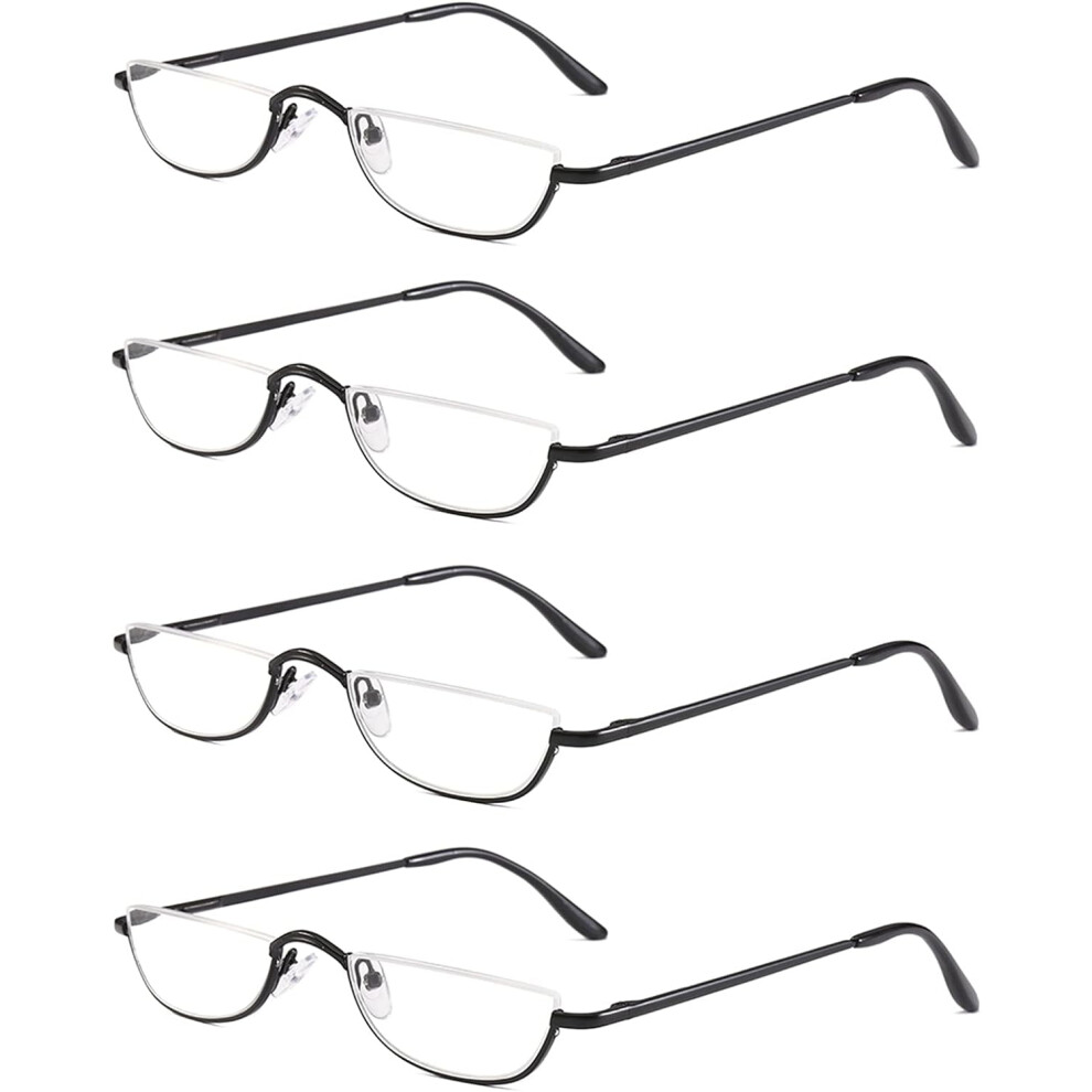 Reading Glasses Half Rim Metal Frame 2.50 Diopter 2 Pairs