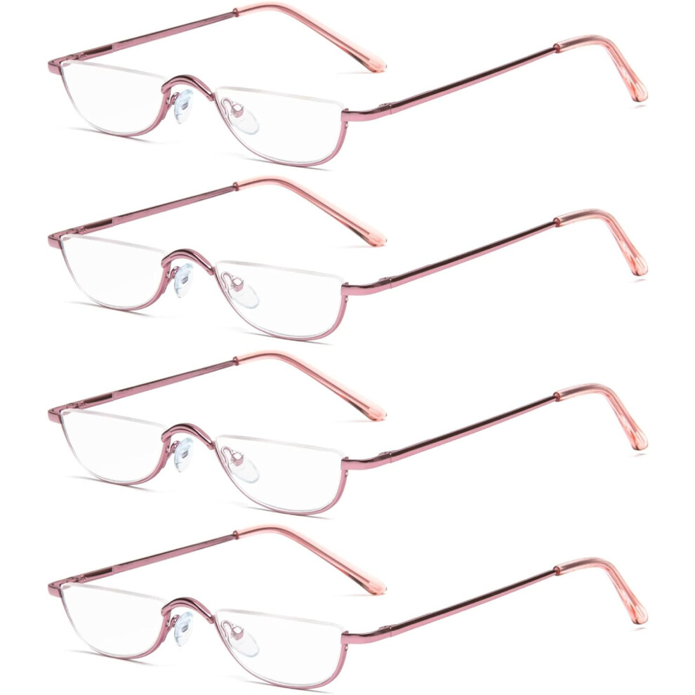 Half Reading Glasses Metal Frame Spring Hinge 2.50 Diopter