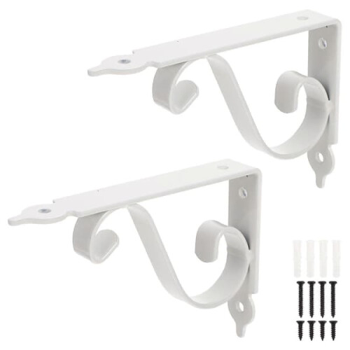 Iron Shelf Brackets Triangle Support White 15x11.5x2.5cm 2 2