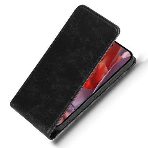 Étui vertical en cuir PU noir pour Google Pixel 9a 2