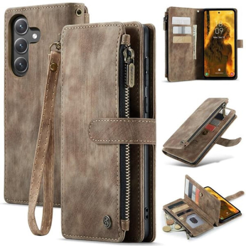 Samsung Galaxy S21 FE wallet case red with wrist strap and 1
