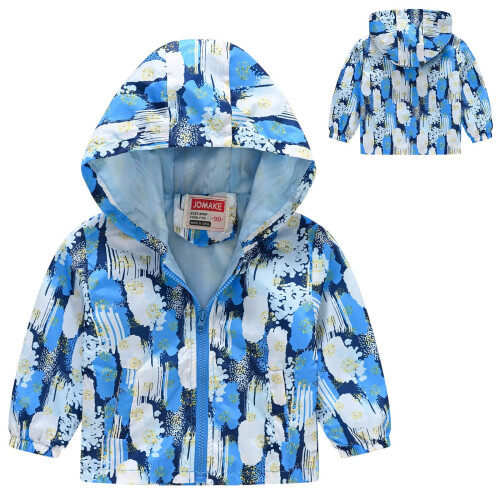 Kids Spring Fall Hooded Jacket Cartoon Print Windproof Coat 1
